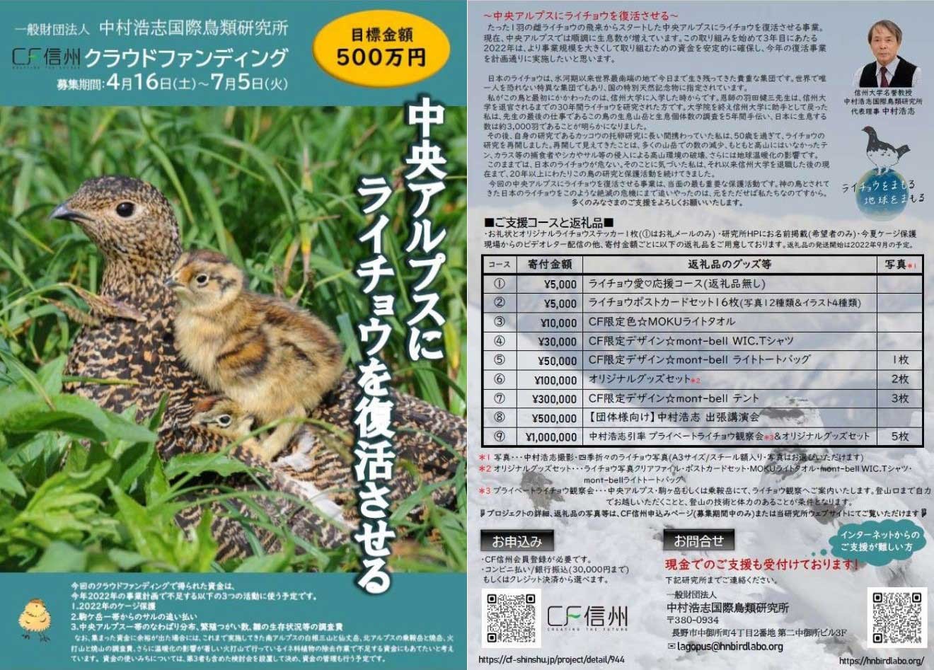 クラウドファンディングを募集するチラシ