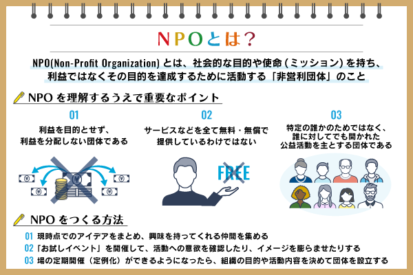 NPOとは？　自分らしく関わる方法や設立時のポイント、事例も解説